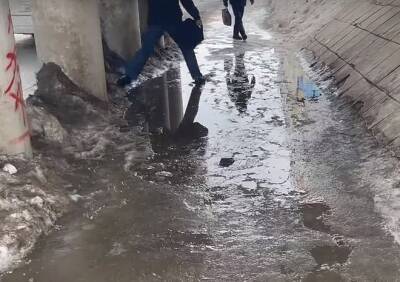 Рязанцы пожаловались на затопленную дорогу под мостом на Московском шоссе