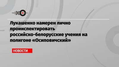 Лукашенко намерен лично проинспектировать российско-белорусские учения на полигоне «Осиповичский»