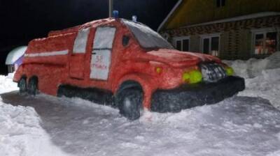 В Пензенской области появилась пожарная машина из снега