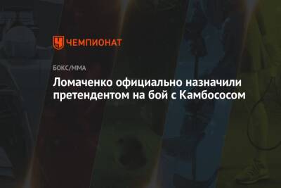 Ломаченко официально назначили претендентом на бой с Камбососом