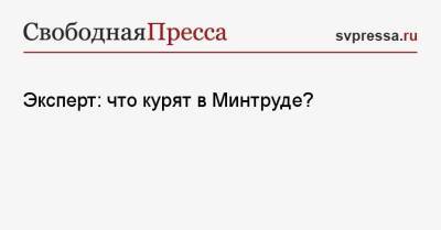 Эксперт: что курят в Минтруде? - svpressa.ru