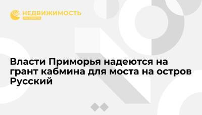 Власти Приморья надеются на грант кабмина для моста на остров Русский через остров Елены