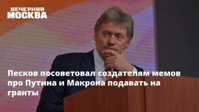 Песков посоветовал создателям мемов про Путина и Макрона подавать на гранты