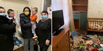 Малыши сидели голодные в грязном доме: полиция забрала детей у горе-родителей в Харькове