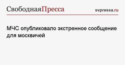 МЧС опубликовало экстренное сообщение для москвичей