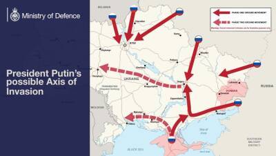 Великобритания опубликовала карту вторжения РФ в Украину
