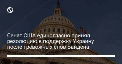 Сенат США единогласно принял резолюцию в поддержку Украину после тревожных слов Байдена