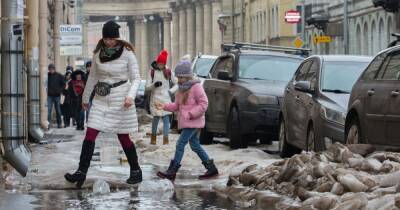 Дожди и мокрый снег усилят гололедицу в Петербурге