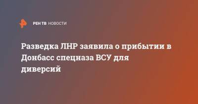 Иван Филипоненко - Разведка ЛНР заявила о прибытии в Донбасс спецназа ВСУ для диверсий - ren.tv - Украина - ДНР - ЛНР - Донбасс