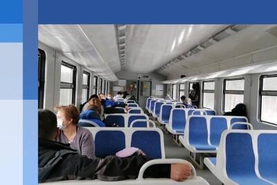 Пассажиров пригородного поезда Луга-Псков проверили на соблюдение масочного режима