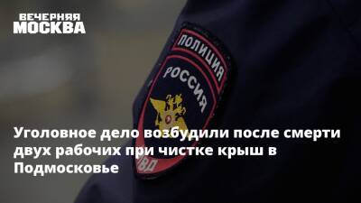 Уголовное дело возбудили после смерти двух рабочих при чистке крыш в Подмосковье