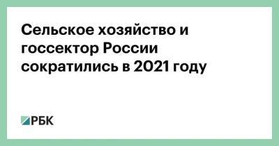 Сельское хозяйство и госсектор России сократились в 2021 году