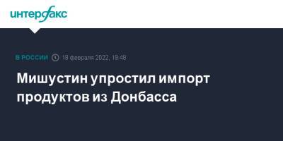 Мишустин упростил импорт продуктов из Донбасса