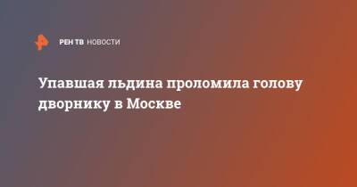 Упавшая льдина проломила голову дворнику в Москве - ren.tv - Москва - Москва