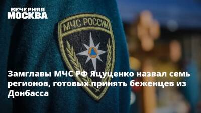 Замглавы МЧС РФ Яцуценко назвал семь регионов, готовых принять беженцев из Донбасса