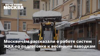 Москвичам рассказали о работе систем ЖКХ по подготовке к весенним паводкам
