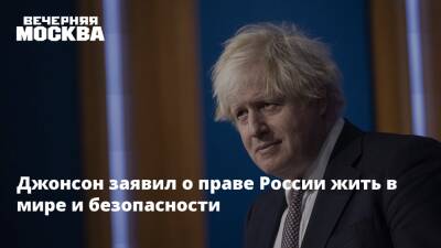 Джонсон заявил о праве России жить в мире и безопасности
