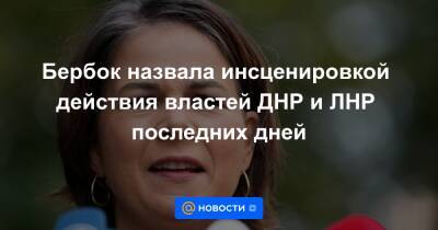 Бербок назвала инсценировкой действия властей ДНР и ЛНР последних дней