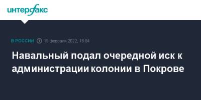 Алексей Навальный - Вадим Кобзев - Навальный подал очередной иск к администрации колонии в Покрове - interfax.ru - Москва - Россия - Владимирская обл.