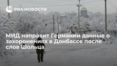 МИД направит Германии материалы о массовых захоронениях в Донбассе после слов Шольца