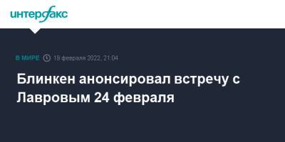 Блинкен анонсировал встречу с Лавровым 24 февраля