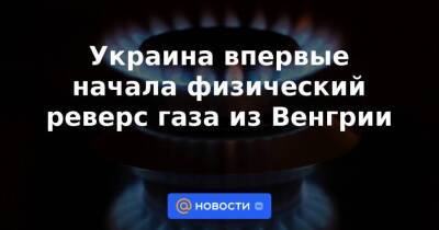 Украина впервые начала физический реверс газа из Венгрии