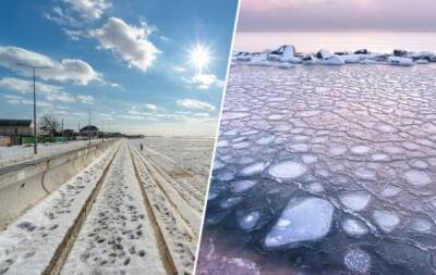 «Ледяные медузы»: в Бердянске запечатлели редкое природное явление