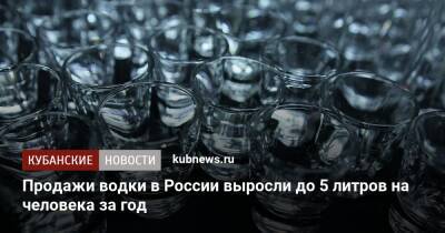 Продажи водки в России выросли до 5 литров на человека за год