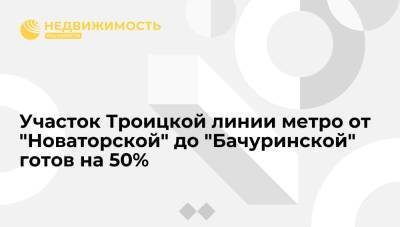 Участок Троицкой линии метро Москвы от "Новаторской" до "Бачуринской" готов почти на 50%