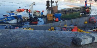 Моряки сняли момент спасения с тонущего судна в порту Приморья
