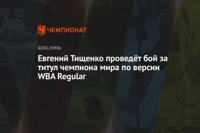 Евгений Тищенко проведёт бой за титул чемпиона мира по версии WBA Regular