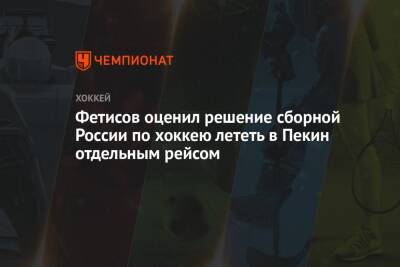 Фетисов оценил решение сборной России по хоккею лететь в Пекин отдельным рейсом