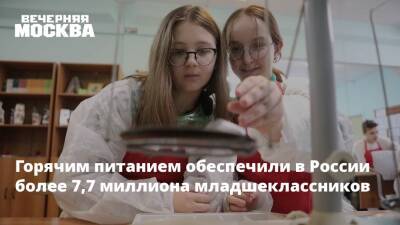Горячим питанием обеспечили в России более 7,7 миллиона младшеклассников