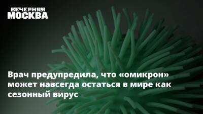 Врач предупредила, что «омикрон» может навсегда остаться в мире как сезонный вирус