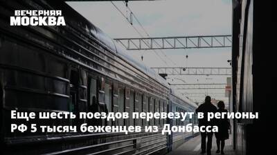 Еще шесть поездов перевезут в регионы РФ 5 тысяч беженцев из Донбасса