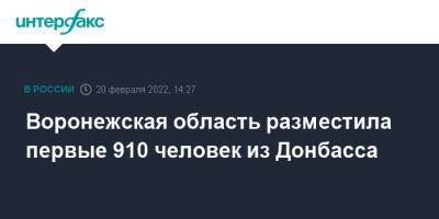 Воронежская область разместила первые 910 человек из Донбасса