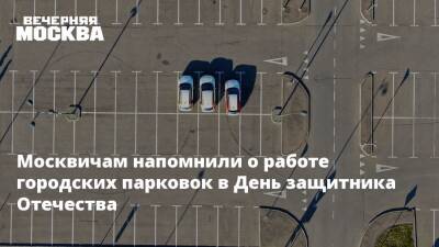 Москвичам напомнили о работе городских парковок в День защитника Отечества