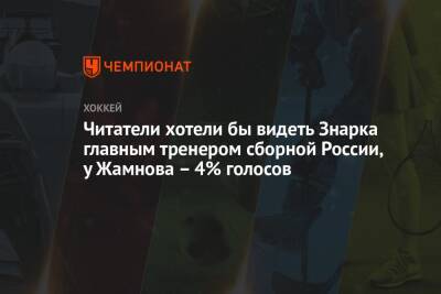 Читатели хотели бы видеть Знарка главным тренером сборной России, у Жамнова – 4% голосов