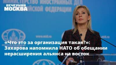«Что это за организация такая?»: Захарова напомнила НАТО об обещании нерасширения альянса на восток
