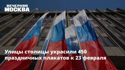 Улицы столицы украсили 450 праздничных плакатов к 23 февраля