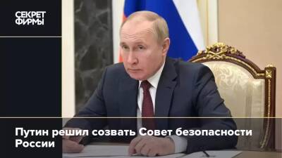 Путин решил созвать Совет безопасности России