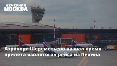 Аэропорт Шереметьево назвал время прилета «золотого» рейса из Пекина