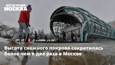 Высота снежного покрова сократилась более чем в два раза в Москве