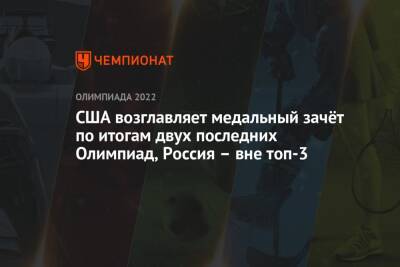 США возглавляет медальный зачёт по итогам двух последних Олимпиад, Россия – вне топ-3