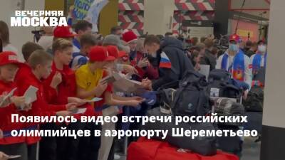 Появилось видео встречи российских олимпийцев в аэропорту Шереметьево
