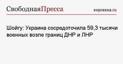 Шойгу: Украина сосредоточила 59,3 тысячи военных возле границ ДНР и ЛНР