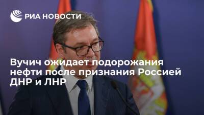 Президент Вучич: после признания Россией ДНР и ЛНР возможны санкции против газопроводов