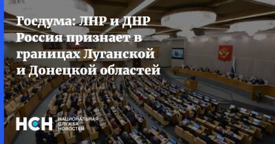 Госдума: ЛНР и ДНР Россия признает в границах Луганской и Донецкой областей