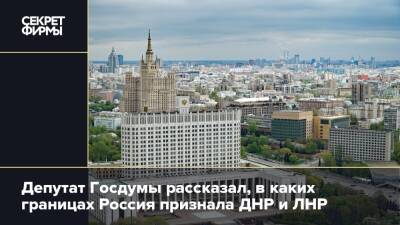 Депутат Госдумы рассказал, в каких границах Россия признала ДНР и ЛНР