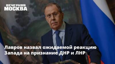 Лавров назвал ожидаемой реакцию Запада на признание ДНР и ЛНР